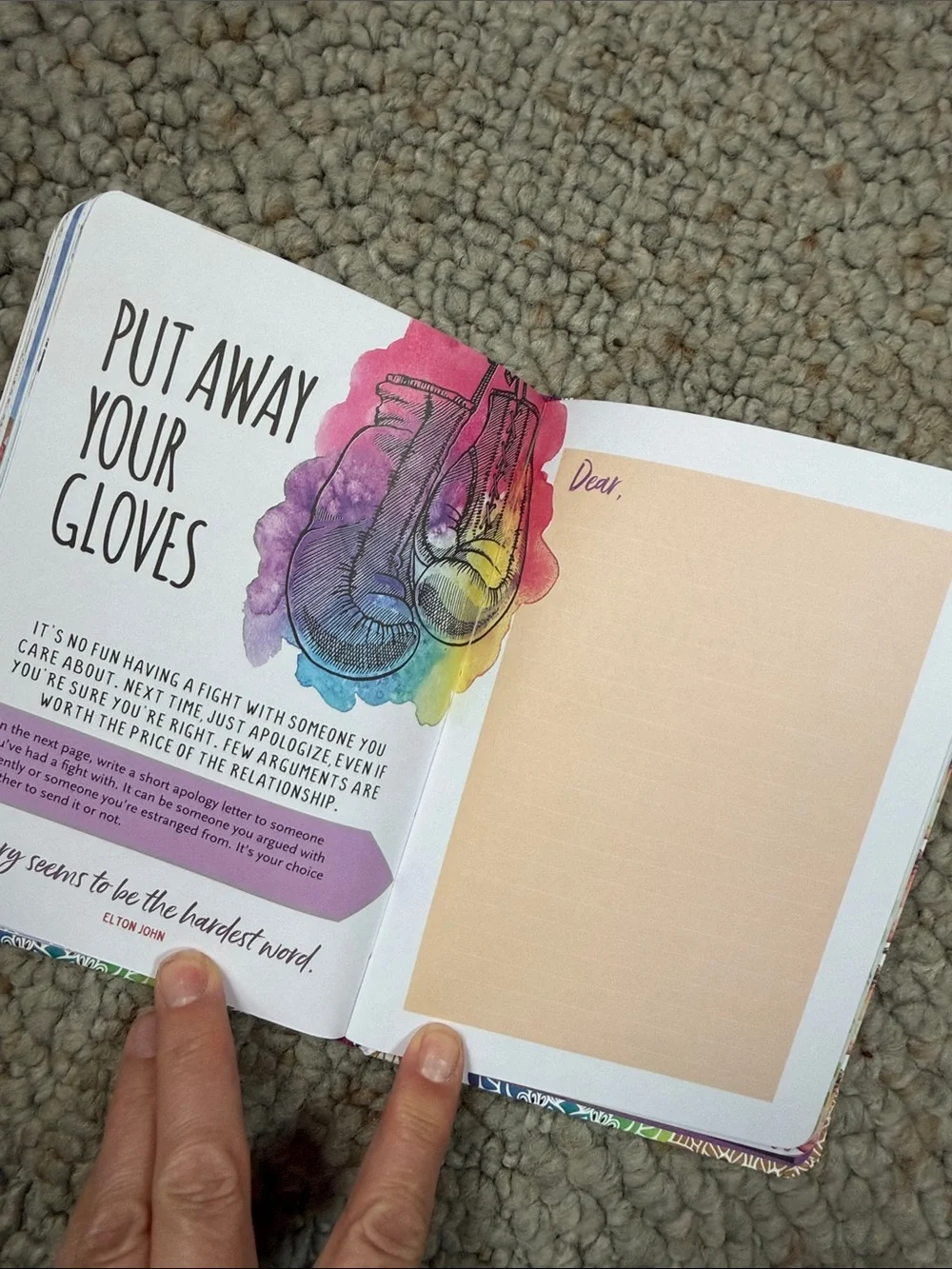 Inner F*cking Peace Rainbow Floral Journal with Purple Elastic